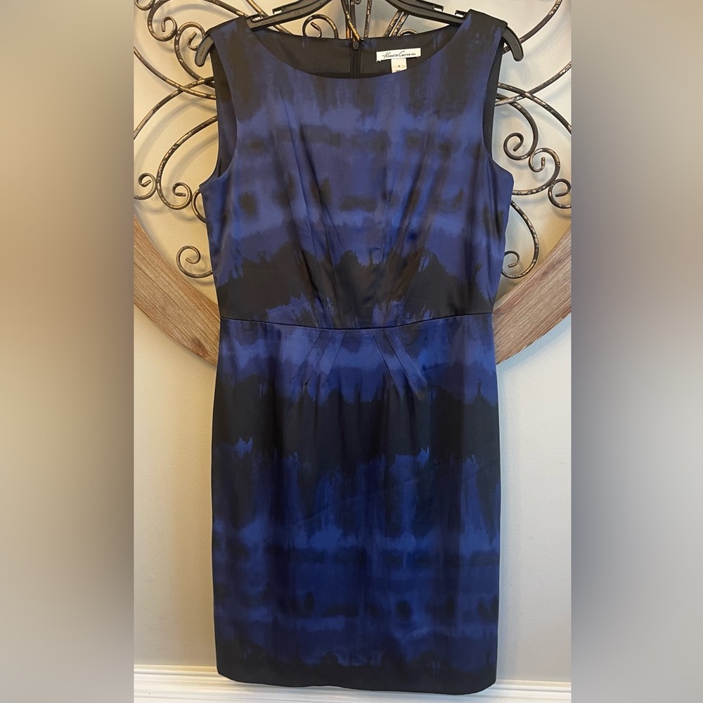 Kenneth Cole NY Dress Womens 
Blue & Black Tie Dye Look